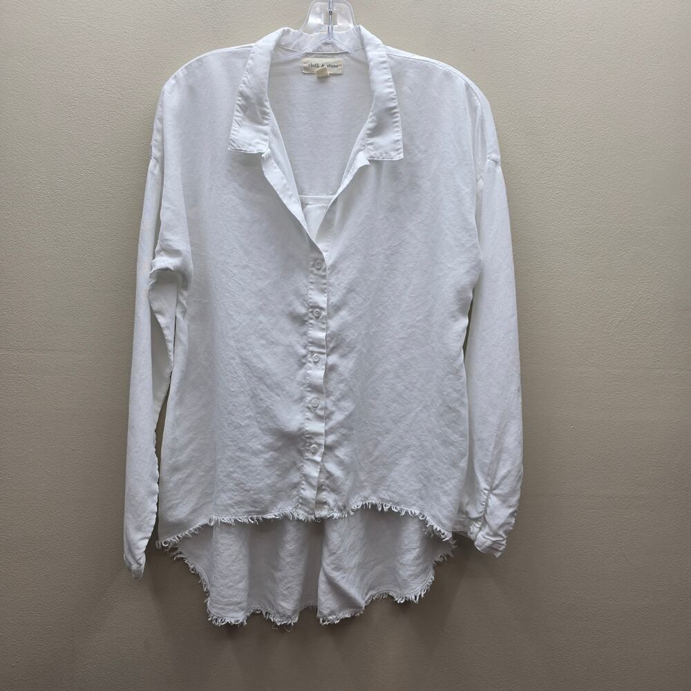 Anthropologie White Button-Up Blouse